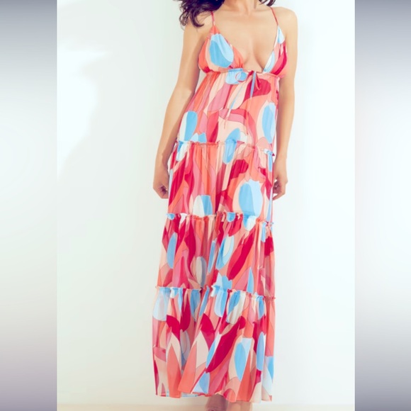 🌸 Marciano Bold Bloom Maxi Sleeveless Dress - Picture 3 of 7